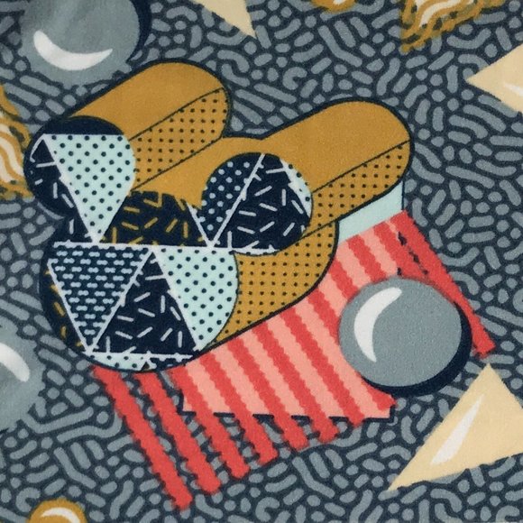 OS One Size Luluroe Disney Mickey Mouse 80s Leggings blocks BRAND NEW - Picture 2 of 3